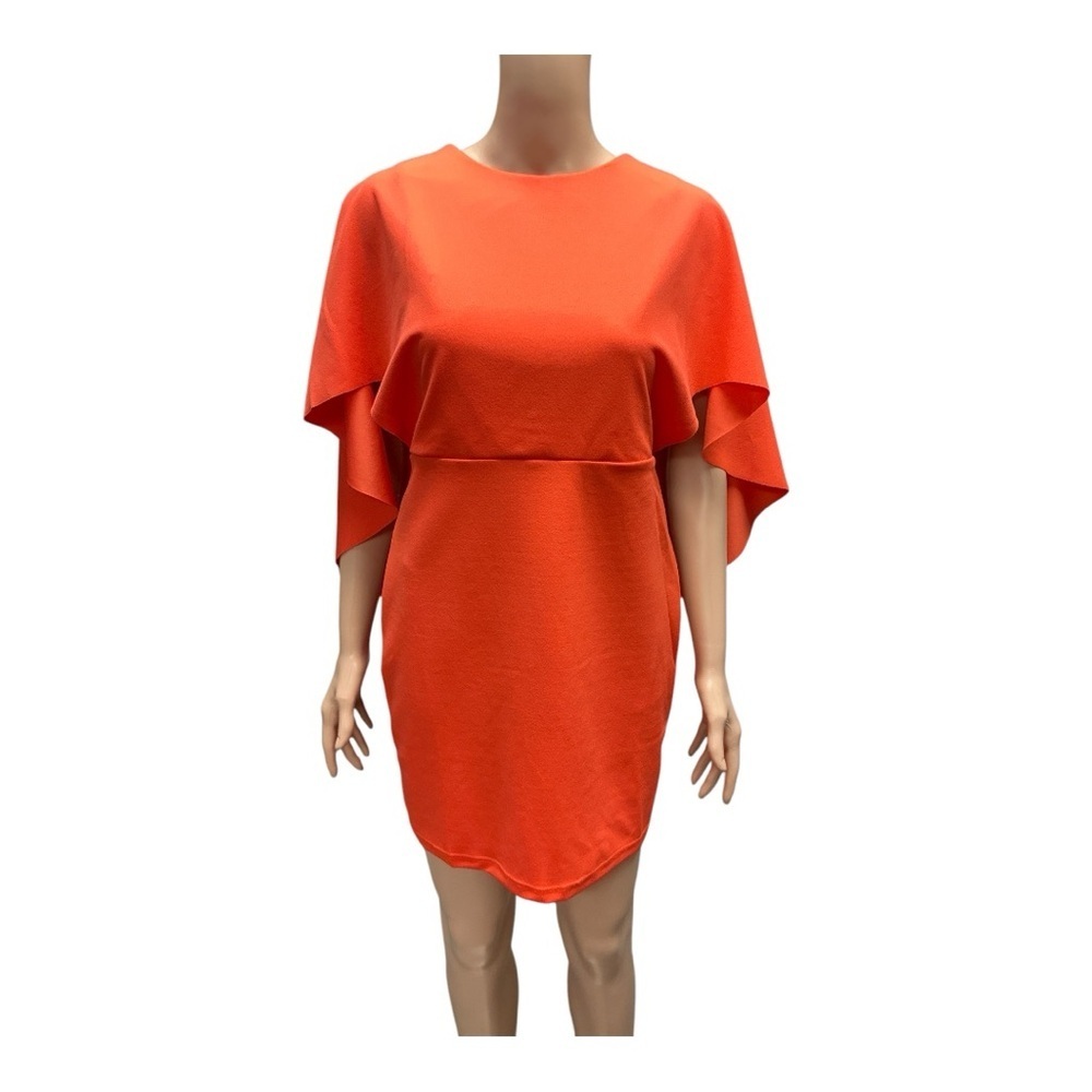 Closette - NWOT - Orange Sheath Mini Dress with Dolman Cap Sleeves